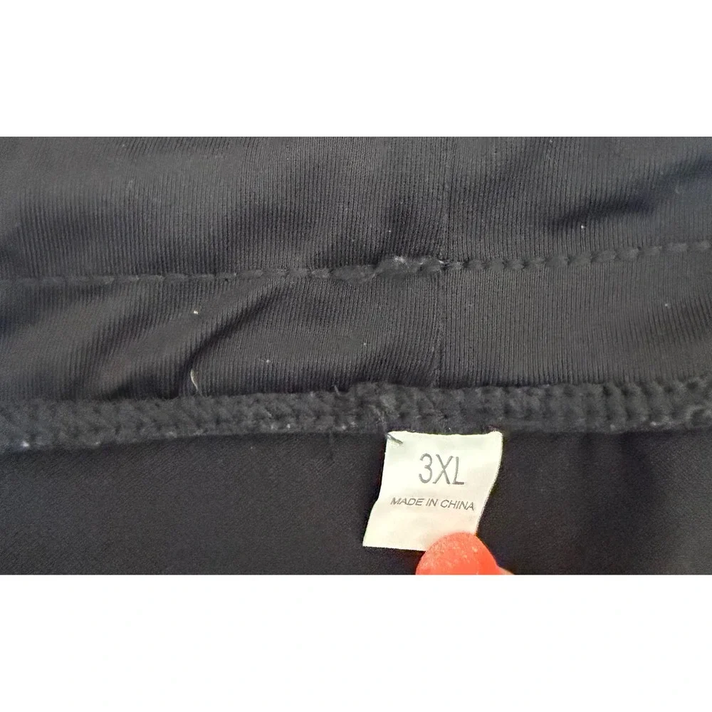 Unbranded Womens Black Solid High‎ Rise Full Coverage Drawstring Swim Shorts 3X